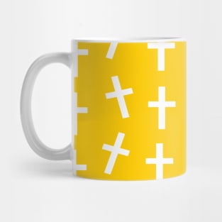 Christian cross Jesus yellow Easter pattern Mug